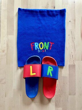 Cool Shirtz Men's Play Cool Primary Colors Slides Slip-Ons size 8 Cold Ones